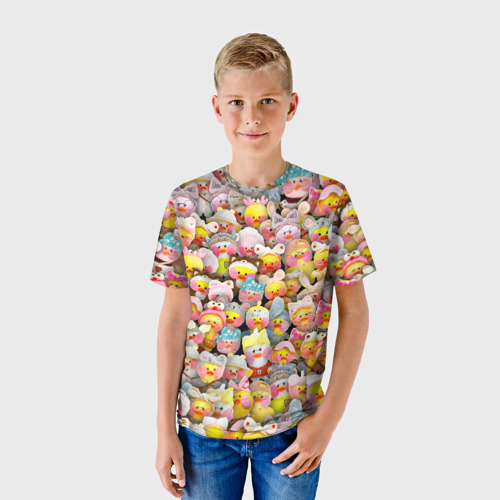Детская футболка 3D с принтом Уточки Лалафанфан, фото на моделе #1