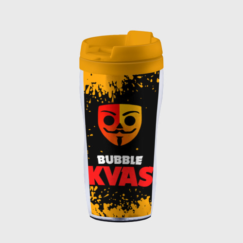 Термокружка-непроливайка Bubble Kvas Бабл Квас, логотип, цвет желтый