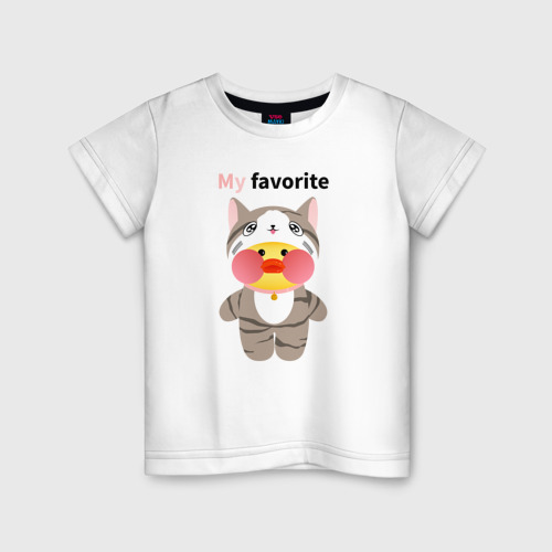 Детская футболка хлопок Lalafanfan/Cat, цвет белый