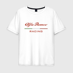 Мужская футболка хлопок Oversize Alfa Romeo racing - logo