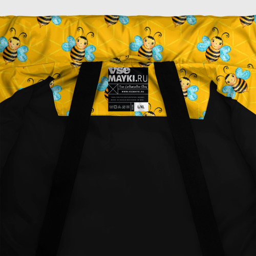 Мужская зимняя куртка 3D Пчелы паттерн, цвет черный - фото 7