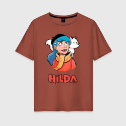 Женская футболка хлопок Oversize Хильда мультсериал рисунок