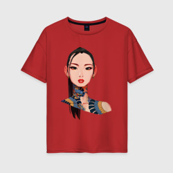 Женская футболка хлопок Oversize Китаянка-модница