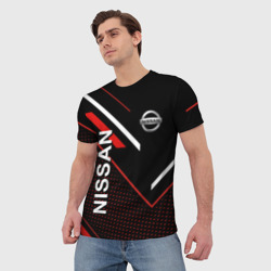 Мужская футболка 3D Nissan, Ниссан геометрия - фото 2