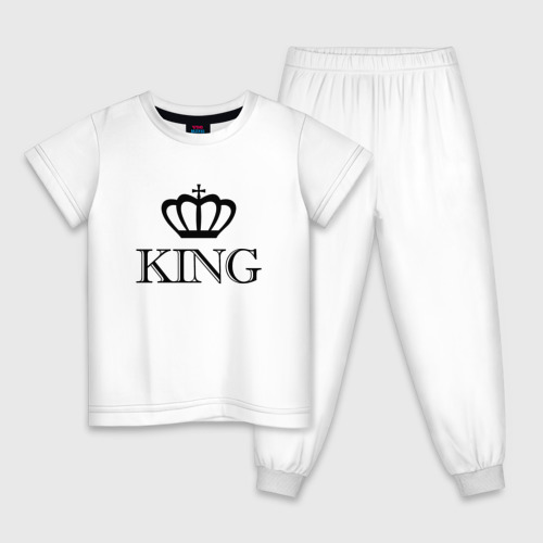 Детская пижама хлопок King Парные Король, цвет белый