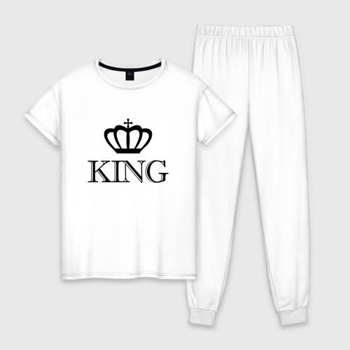 Женская пижама хлопок King Парные Король, цвет белый