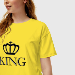 Женская футболка хлопок Oversize King Парные Король - фото 2