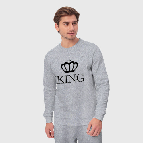 Мужской костюм хлопок King Парные Король, цвет меланж - фото 5