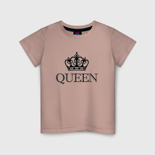 Детская футболка хлопок с принтом QUEEN | ПАРНЫЕ | Королева, вид спереди #2