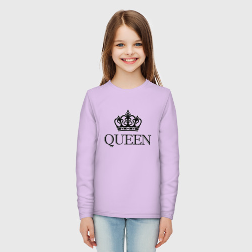 Детский лонгслив хлопок с принтом QUEEN | ПАРНЫЕ | Королева, вид сбоку #3
