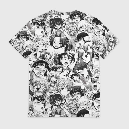 Мужская футболка 3D с принтом Ахегао - ahegao, вид сзади #1