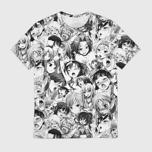 Мужская футболка 3D с принтом Ахегао - ahegao, вид спереди #2