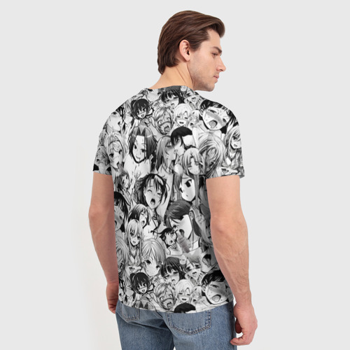 Мужская футболка 3D с принтом Ахегао - ahegao, вид сзади #2