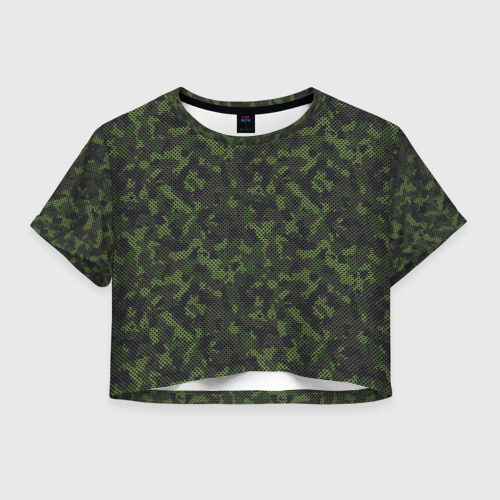 Женская футболка Crop-top 3D Камуфляж с холстовой сеткой, цвет 3D печать