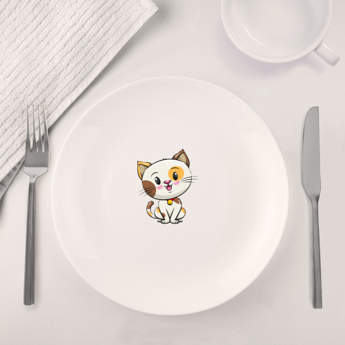 Набор: тарелка + кружка Пятнистый котик - фото 4