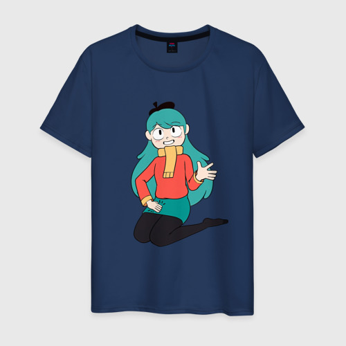 Мужская футболка хлопок Хильда сидит , цвет темно-синий