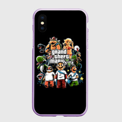 Чехол для iPhone XS Max матовый Mario x GTA