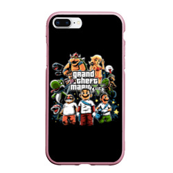 Чехол для iPhone 7Plus/8 Plus матовый Mario x GTA