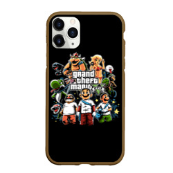 Чехол для iPhone 11 Pro матовый Mario x GTA