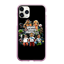 Чехол для iPhone 11 Pro Max матовый Mario x GTA