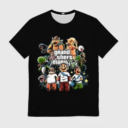 Мужская футболка 3D Mario x GTA