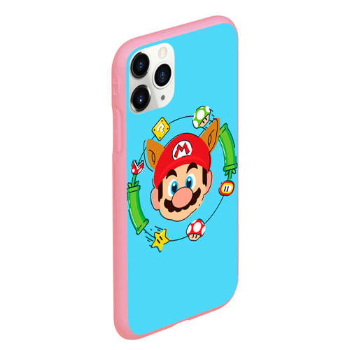 Чехол для iPhone 11 Pro Max матовый Марио с ушками, цвет баблгам - фото 3