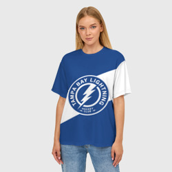 Женская футболка oversize 3D Тампа-Бэй Лайтнинг , Tampa Bay Lightning - фото 2