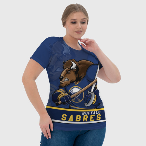 Женская футболка 3D Баффало Сейберз, Buffalo Sabres, цвет 3D печать - фото 6