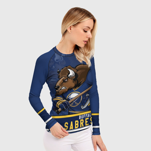 Женский рашгард 3D Баффало Сейберз, Buffalo Sabres, цвет 3D печать - фото 3