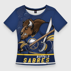 Женская футболка 3D Slim Баффало Сейберз, Buffalo Sabres