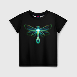 Детская футболка 3D Неоновая стрекоза