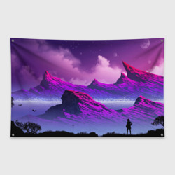 Флаг-баннер Аниме закат в горах