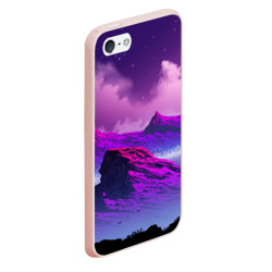 Чехол для iPhone 5/5S матовый Аниме закат в горах - фото 2