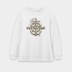 Женский свитшот oversize без начеса хлопок Якорь Капитан