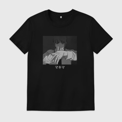 Мужская футболка хлопок Макима - иероглифами по японски: Chainsaw man
