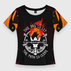 Женская футболка 3D Slim Darkest dungeon fire факел