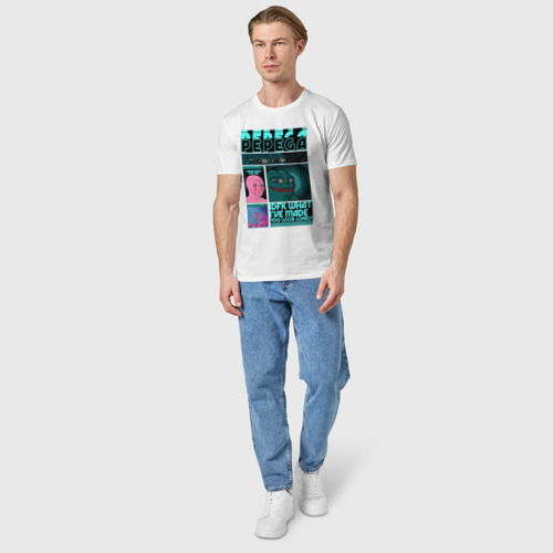 Мужская футболка хлопок Pepega и мемы Пиксель арт, цвет белый - фото 5