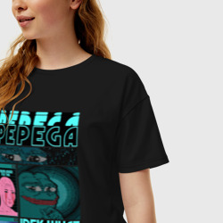 Женская футболка хлопок Oversize Pepega и мемы Пиксель арт - фото 2