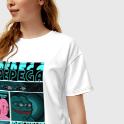 Женская футболка хлопок Oversize Pepega и мемы Пиксель арт - фото 2