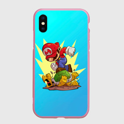 Чехол для iPhone XS Max матовый Марио за работой