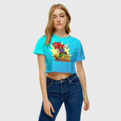 Женская футболка Crop-top 3D Марио за работой - фото 2