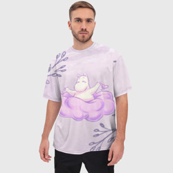 Мужская футболка oversize 3D Муми-тролль и счастливое облако - фото 2
