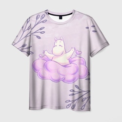 Мужская футболка 3D Муми-тролль и счастливое облако