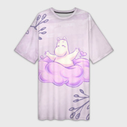 Платье-футболка 3D Муми-тролль и счастливое облако