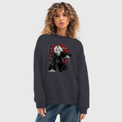 Женский свитшот oversize без начеса хлопок Алхимик Эдвард - фото 2