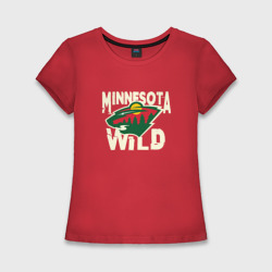 Женская футболка хлопок Slim Миннесота Уайлд, Minnesota Wild