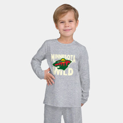 Детская пижама с лонгсливом хлопок Миннесота Уайлд, Minnesota Wild - фото 2