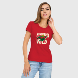 Женская футболка хлопок Slim Миннесота Уайлд, Minnesota Wild - фото 2