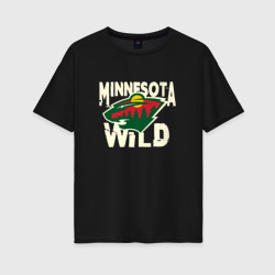 Женская футболка хлопок Oversize Миннесота Уайлд, Minnesota Wild
