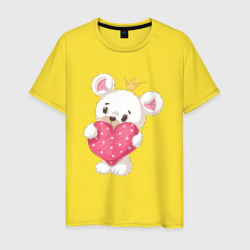 Мужская футболка хлопок Медвежонок с сердцем